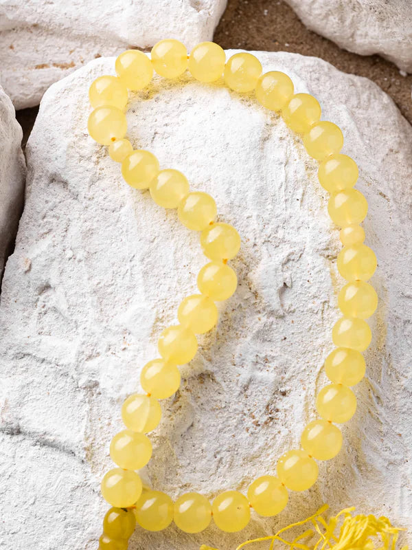 Yellow Aqeeq Stone Tasbih (10mm)