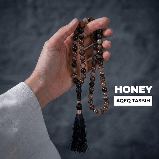 Honey Aqeeq Stone Tasbih (10mm)