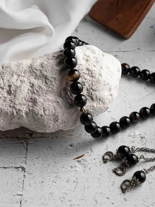 Black Aqeeq Stone Tasbih (10mm) - THE RUHANI