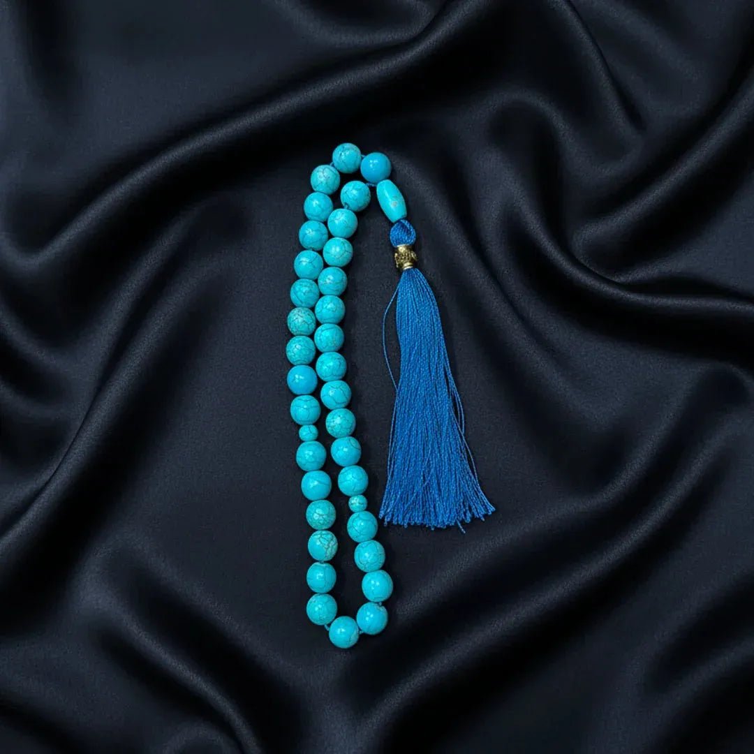 Blue Turquoise Feroza Stone Tasbih - THE RUHANI