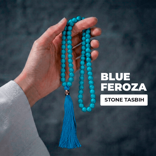 Blue Turquoise Feroza Stone Tasbih - THE RUHANI
