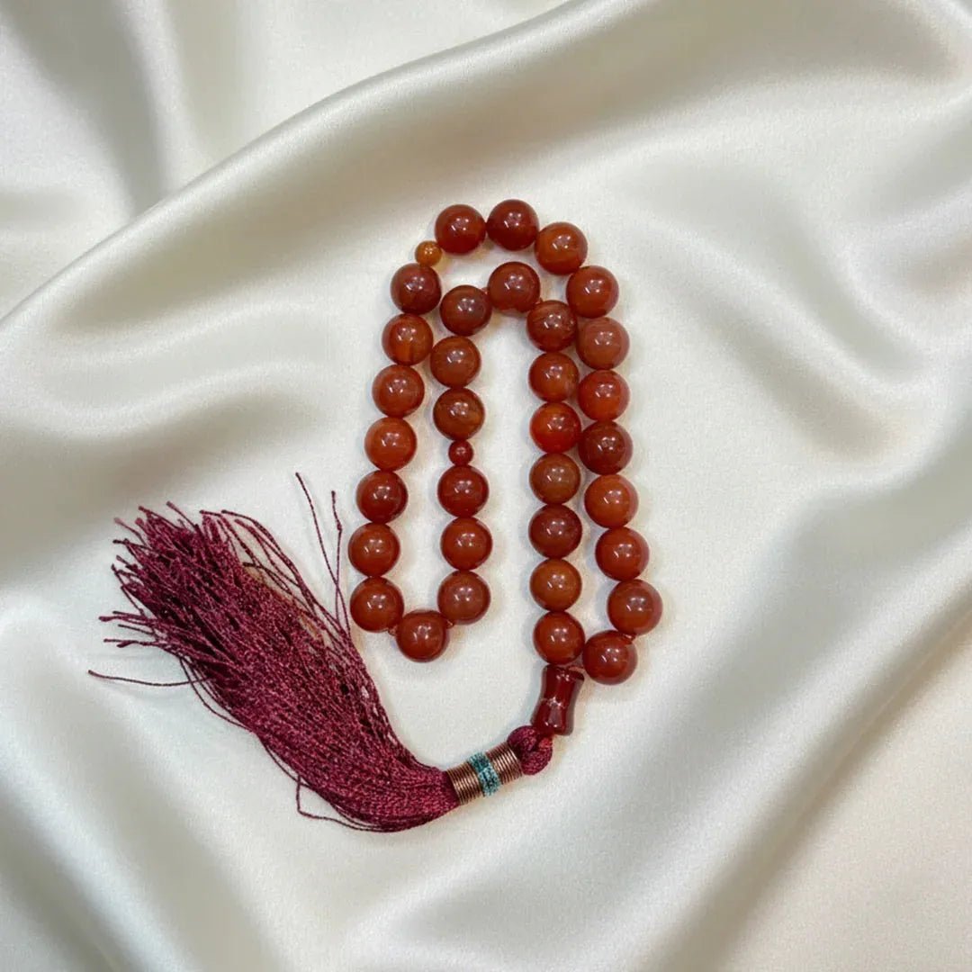 Brown Sulemani Aqeeq Stone Tasbih - THE RUHANI