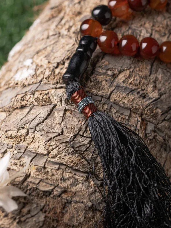 Honey Aqeeq Stone Tasbih (10mm) - THE RUHANI