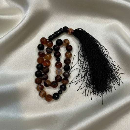Honey Aqeeq Stone Tasbih (10mm) - THE RUHANI