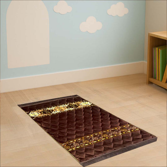 Kids Velvet Print Luxury Quilted padded Prayer Mat - THE RUHANI