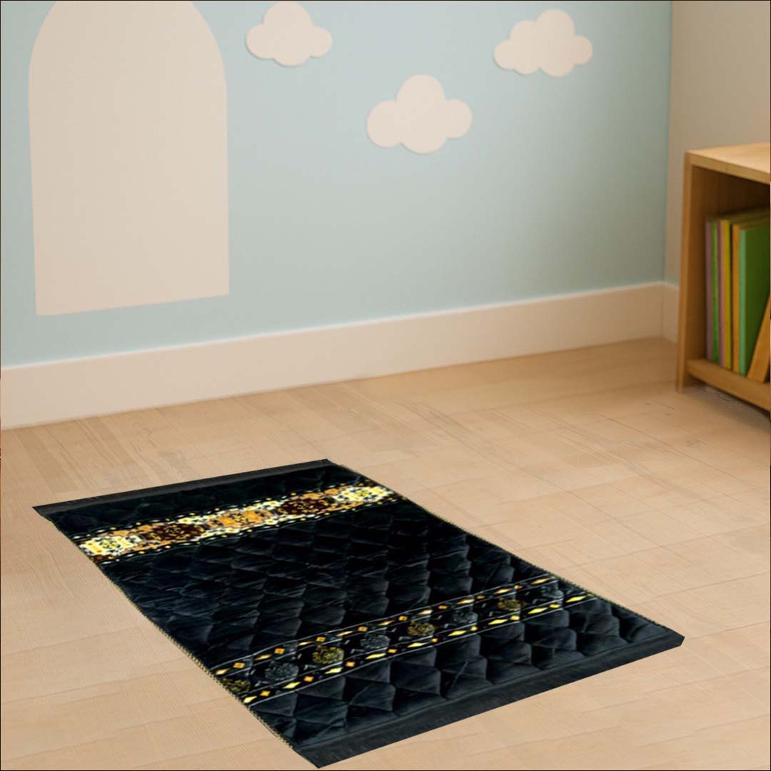 Kids Velvet Print Luxury Quilted padded Prayer Mat - THE RUHANI