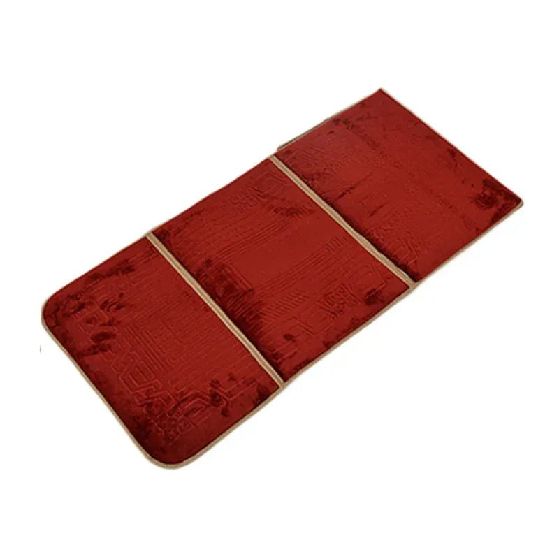 Luxurious Folding Baithak Janamaz with Back Rest - Velvet Prayer Rug - THE RUHANI
