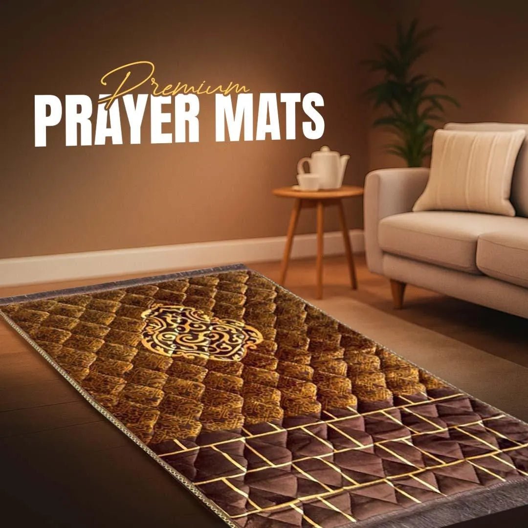 Luxurious Mink Prayer Mat - Gold Series, Soft & Elegant Design - THE RUHANI