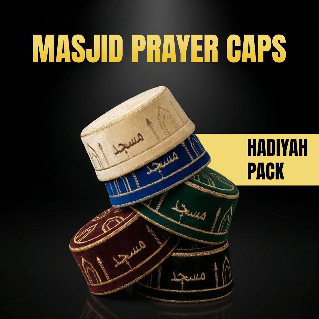 Masjid Prayer Caps ( Hadiyah ) – Premium Embroidered Multicolor - THE RUHANI