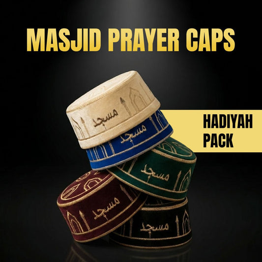 Masjid Prayer Caps ( Hadiyah ) – Premium Embroidered Multicolor - THE RUHANI
