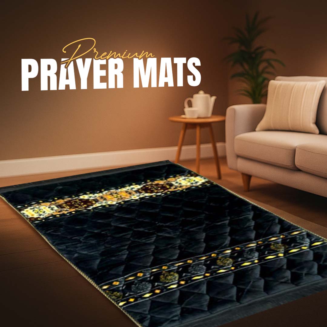 Velvet Print Luxury Quilted padded Prayer Mat - THE RUHANI